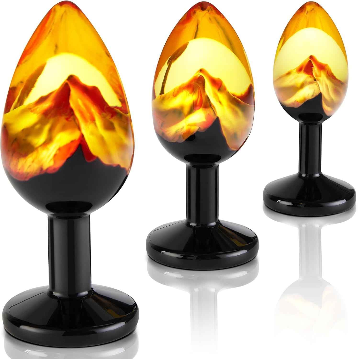 3Pcs Anal Butt Plug Set - UTIMI Artistic Luxury Resin Butt Toys Suitable for Collection Decorative S&M Adult Gay Anal Plugs Woman Men Sex Gifts Things Large/Medium/Small 3Kit