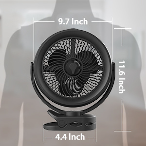 10000mAh Battery Operated Misting Fan with Clip, 8-Inch Mist Fan for Desk, Detachable Battery, 3 Speeds, 2 Mist Modes with 200ml Tank, 48 Hours Working Time for Home Stroller Office and Outdoor
