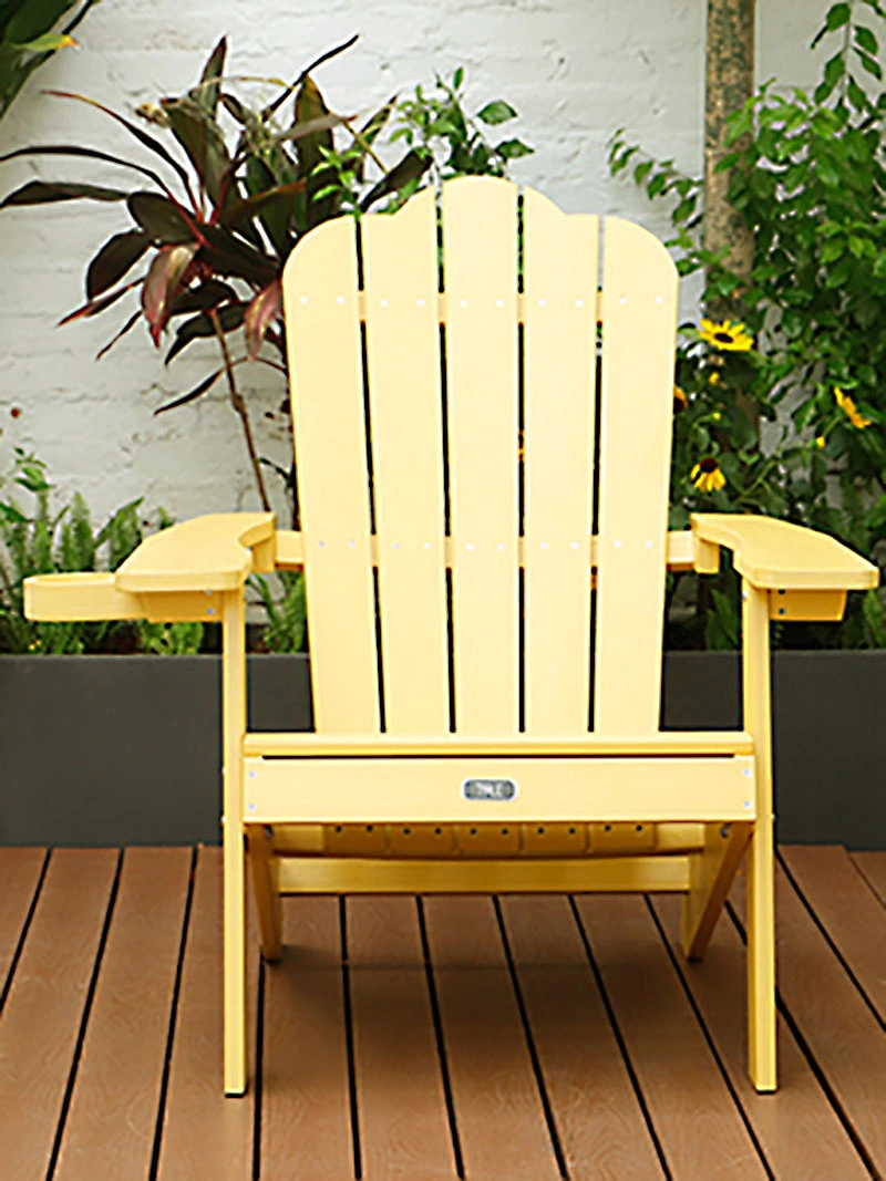 (Do Not Sell on Amazon) TALE Adirondack Chair Backyard Furniture Painted Seating with Cup Holder Plastic Wood for Lawn Outdoor Patio Deck Garden Porch Lawn Furniture Chairs RT