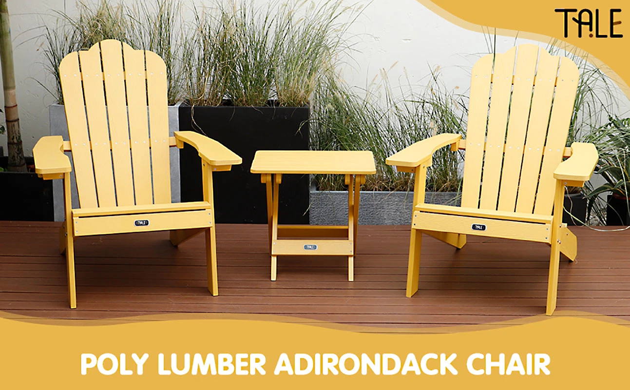 (Do Not Sell on Amazon) TALE Adirondack Chair Backyard Furniture Painted Seating with Cup Holder Plastic Wood for Lawn Outdoor Patio Deck Garden Porch Lawn Furniture Chairs RT