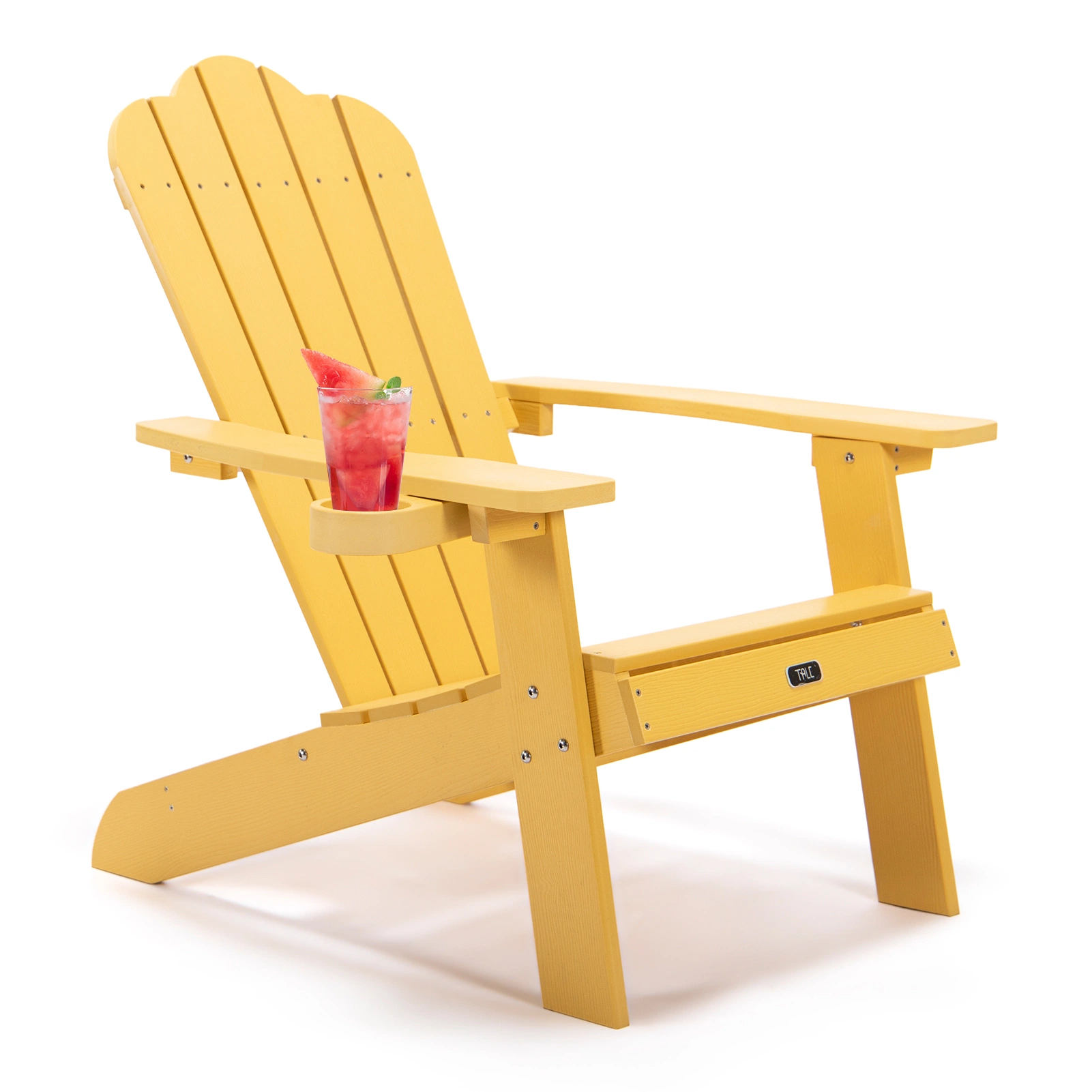 (Do Not Sell on Amazon) TALE Adirondack Chair Backyard Furniture Painted Seating with Cup Holder Plastic Wood for Lawn Outdoor Patio Deck Garden Porch Lawn Furniture Chairs RT