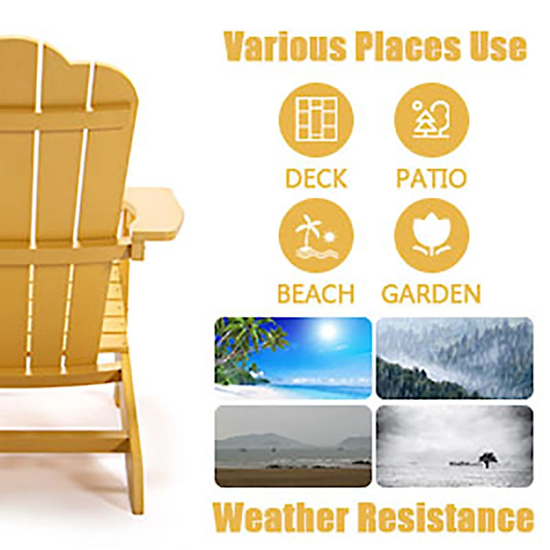 (Do Not Sell on Amazon) TALE Adirondack Chair Backyard Furniture Painted Seating with Cup Holder Plastic Wood for Lawn Outdoor Patio Deck Garden Porch Lawn Furniture Chairs RT